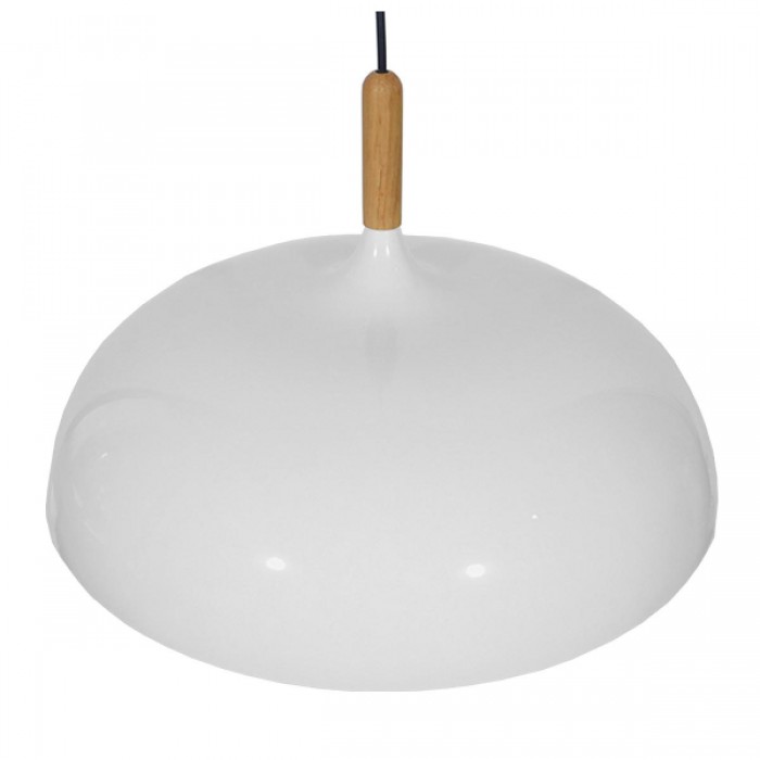 GloboStar® VALLETE WHITE 01256 Μοντέρνο Κρεμαστό Φωτιστικό Οροφής Μονόφωτο 1 x E27 Λευκό Μεταλλικό Καμπάνα Φ45 x Y27cm