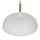 GloboStar® VALLETE WHITE 01256 Μοντέρνο Κρεμαστό Φωτιστικό Οροφής Μονόφωτο 1 x E27 Λευκό Μεταλλικό Καμπάνα Φ45 x Y27cm