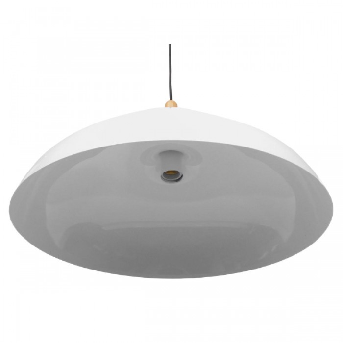 GloboStar® VALLETE WHITE 01256 Μοντέρνο Κρεμαστό Φωτιστικό Οροφής Μονόφωτο 1 x E27 Λευκό Μεταλλικό Καμπάνα Φ45 x Y27cm