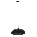 GloboStar® VALLETE BLACK 01258 Μοντέρνο Κρεμαστό Φωτιστικό Οροφής Μονόφωτο 1 x E27 Μαύρο Μεταλλικό Καμπάνα Φ45 x Y27cm