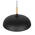 GloboStar® VALLETE BLACK 01258 Μοντέρνο Κρεμαστό Φωτιστικό Οροφής Μονόφωτο 1 x E27 Μαύρο Μεταλλικό Καμπάνα Φ45 x Y27cm