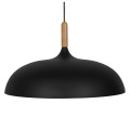 GloboStar® VALLETE BLACK 01258 Μοντέρνο Κρεμαστό Φωτιστικό Οροφής Μονόφωτο 1 x E27 Μαύρο Μεταλλικό Καμπάνα Φ45 x Y27cm