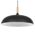 GloboStar® VALLETE BLACK 01258 Μοντέρνο Κρεμαστό Φωτιστικό Οροφής Μονόφωτο 1 x E27 Μαύρο Μεταλλικό Καμπάνα Φ45 x Y27cm