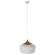 GloboStar® VILI WHITE 01260 Μοντέρνο Κρεμαστό Φωτιστικό Οροφής Μονόφωτο 1 x E27 Λευκό Μεταλλικό Καμπάνα Φ40 x Y27cm