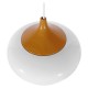 GloboStar® VILI WHITE 01260 Μοντέρνο Κρεμαστό Φωτιστικό Οροφής Μονόφωτο 1 x E27 Λευκό Μεταλλικό Καμπάνα Φ40 x Y27cm