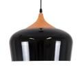 GloboStar® VILI BLACK 01261 Μοντέρνο Κρεμαστό Φωτιστικό Οροφής Μονόφωτο 1 x E27 Μαύρο Μεταλλικό Καμπάνα Φ35 x Y27cm