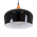 GloboStar® VILI BLACK 01261 Μοντέρνο Κρεμαστό Φωτιστικό Οροφής Μονόφωτο 1 x E27 Μαύρο Μεταλλικό Καμπάνα Φ35 x Y27cm