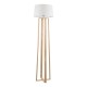 GloboStar® TOWER 01264 Μοντέρνο Φωτιστικό Δαπέδου Μονόφωτο 1 x E27 Μπεζ Ξύλινο Καμπάνα D40 x H166cm