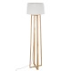 GloboStar® TOWER 01264 Μοντέρνο Φωτιστικό Δαπέδου Μονόφωτο 1 x E27 Μπεζ Ξύλινο Καμπάνα D40 x H166cm