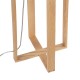 GloboStar® TOWER 01264 Μοντέρνο Φωτιστικό Δαπέδου Μονόφωτο 1 x E27 Μπεζ Ξύλινο Καμπάνα D40 x H166cm