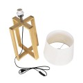 GloboStar® SQUID 01265 Μοντέρνο Επιτραπέζιο Φωτιστικό Πορτατίφ Μονόφωτο 1 x E27 Ξύλινο με Μπεζ Καπέλο Φ30 x Υ63cm
