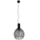 GloboStar® GOBLET DARK 01266 Μοντέρνο Κρεμαστό Φωτιστικό Οροφής Μονόφωτο Μαύρο Μεταλλικό Καμπάνα Φ38 x Y50cm