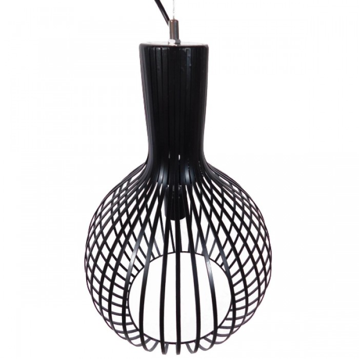 GloboStar® GOBLET DARK 01266 Μοντέρνο Κρεμαστό Φωτιστικό Οροφής Μονόφωτο Μαύρο Μεταλλικό Καμπάνα Φ38 x Y50cm