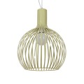 GloboStar® GOBLET LIGHT 01267 Vintage Industrial Κρεμαστό Φωτιστικό Οροφής Μονόφωτο Μπεζ Μεταλλικό Πλέγμα Φ38 x Y50cm
