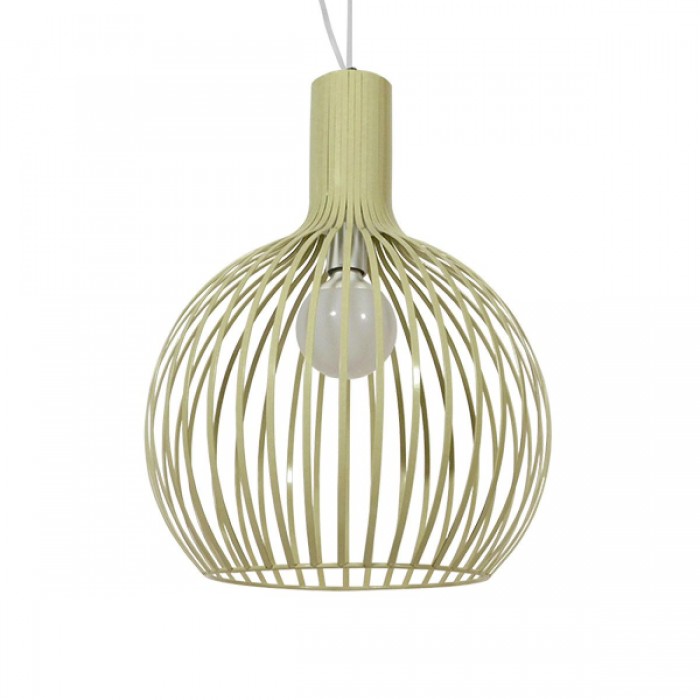 GloboStar® GOBLET LIGHT 01267 Vintage Industrial Κρεμαστό Φωτιστικό Οροφής Μονόφωτο Μπεζ Μεταλλικό Πλέγμα Φ38 x Y50cm