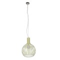 GloboStar® GOBLET LIGHT 01267 Vintage Industrial Κρεμαστό Φωτιστικό Οροφής Μονόφωτο Μπεζ Μεταλλικό Πλέγμα Φ38 x Y50cm