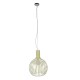 GloboStar® GOBLET LIGHT 01267 Vintage Industrial Κρεμαστό Φωτιστικό Οροφής Μονόφωτο Μπεζ Μεταλλικό Πλέγμα Φ38 x Y50cm