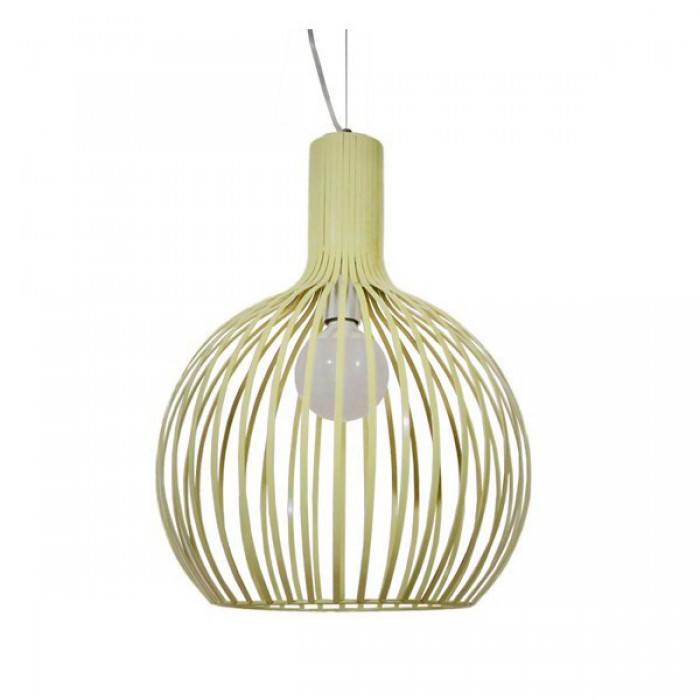 GloboStar® GOBLET LIGHT 01267 Vintage Industrial Κρεμαστό Φωτιστικό Οροφής Μονόφωτο Μπεζ Μεταλλικό Πλέγμα Φ38 x Y50cm