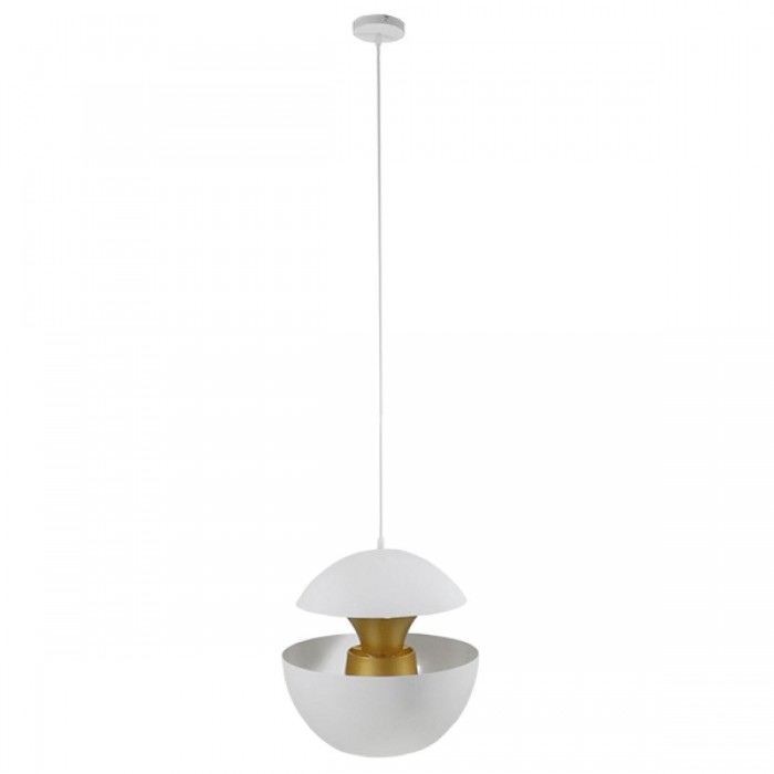GloboStar® SEVILLE WHITE 01268 Μοντέρνο Κρεμαστό Φωτιστικό Οροφής Μονόφωτο 1 x E27 Λευκό Μεταλλικό Φ35 x 33cm