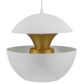 GloboStar® SEVILLE WHITE 01268 Μοντέρνο Κρεμαστό Φωτιστικό Οροφής Μονόφωτο 1 x E27 Λευκό Μεταλλικό Φ35 x 33cm