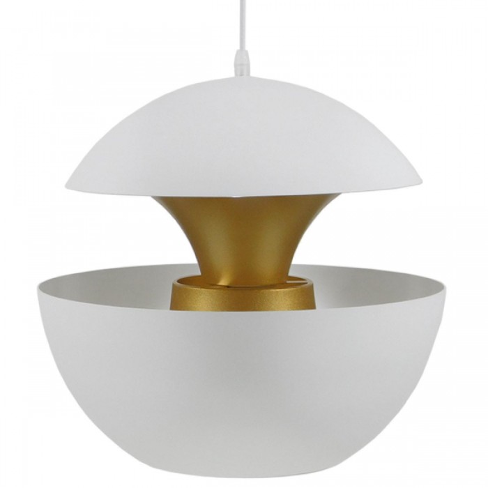 GloboStar® SEVILLE WHITE 01268 Μοντέρνο Κρεμαστό Φωτιστικό Οροφής Μονόφωτο 1 x E27 Λευκό Μεταλλικό Φ35 x 33cm