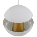 GloboStar® SEVILLE WHITE 01268 Μοντέρνο Κρεμαστό Φωτιστικό Οροφής Μονόφωτο 1 x E27 Λευκό Μεταλλικό Φ35 x 33cm