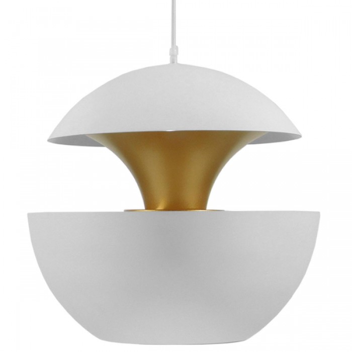 GloboStar® SEVILLE WHITE 01268 Μοντέρνο Κρεμαστό Φωτιστικό Οροφής Μονόφωτο 1 x E27 Λευκό Μεταλλικό Φ35 x 33cm