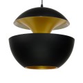 GloboStar® SEVILLE BLACK 01269 Μοντέρνο Κρεμαστό Φωτιστικό Οροφής Μονόφωτο Μαύρο Μεταλλικό Φ35 x Y33cm
