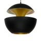 GloboStar® SEVILLE BLACK 01269 Μοντέρνο Κρεμαστό Φωτιστικό Οροφής Μονόφωτο Μαύρο Μεταλλικό Φ35 x Y33cm
