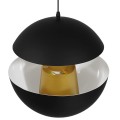 GloboStar® SEVILLE BLACK 01269 Μοντέρνο Κρεμαστό Φωτιστικό Οροφής Μονόφωτο Μαύρο Μεταλλικό Φ35 x Y33cm