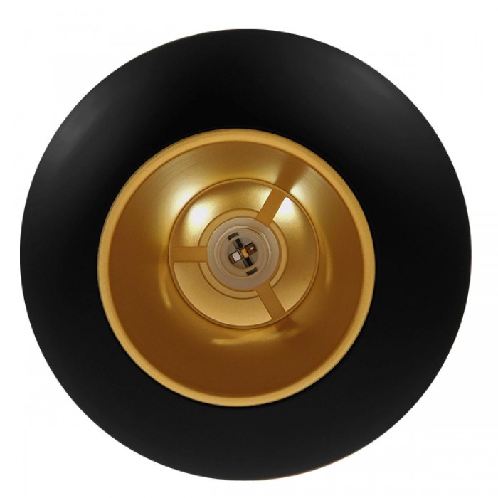 GloboStar® SEVILLE BLACK 01269 Μοντέρνο Κρεμαστό Φωτιστικό Οροφής Μονόφωτο Μαύρο Μεταλλικό Φ35 x Y33cm