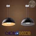 GloboStar® SERENIA BLACK 01270 Μοντέρνο Κρεμαστό Φωτιστικό Οροφής Μονόφωτο Μαύρο Γύψινο Καμπάνα Φ60 x Y30cm
