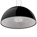 GloboStar® SERENIA BLACK 01272 Μοντέρνο Κρεμαστό Φωτιστικό Οροφής Μονόφωτο Μαύρο Γύψινο Καμπάνα Φ90 x Y45cm