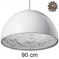 GloboStar® SERENIA WHITE 01273 Μοντέρνο Κρεμαστό Φωτιστικό Οροφής Μονόφωτο Λευκό Γύψινο Καμπάνα Φ90 x Y45cm