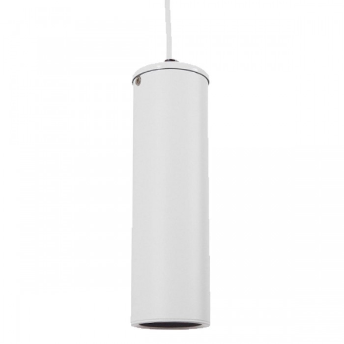 GloboStar® CANNON WHITE 01274 Μοντέρνο Κρεμαστό Φωτιστικό Οροφής Spot Μονόφωτο 1 x GU10 Λευκό Μεταλλικό Φ6 x Y20cm