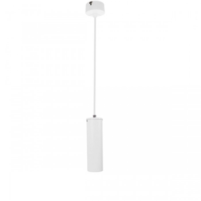 GloboStar® CANNON WHITE 01274 Μοντέρνο Κρεμαστό Φωτιστικό Οροφής Spot Μονόφωτο 1 x GU10 Λευκό Μεταλλικό Φ6 x Y20cm
