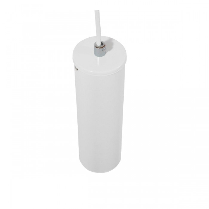 GloboStar® CANNON WHITE 01274 Μοντέρνο Κρεμαστό Φωτιστικό Οροφής Spot Μονόφωτο 1 x GU10 Λευκό Μεταλλικό Φ6 x Y20cm