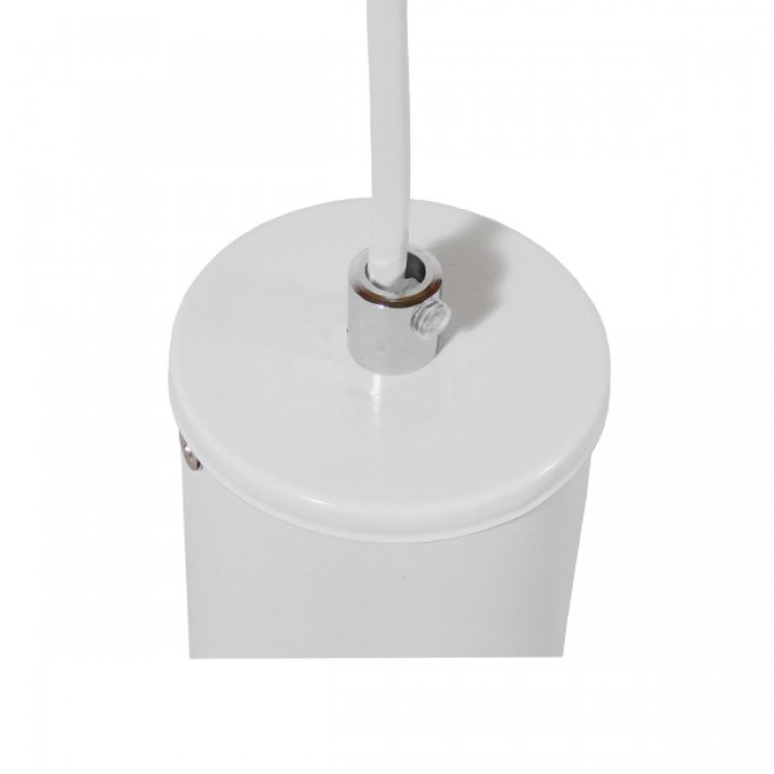 GloboStar® CANNON WHITE 01274 Μοντέρνο Κρεμαστό Φωτιστικό Οροφής Spot Μονόφωτο 1 x GU10 Λευκό Μεταλλικό Φ6 x Y20cm