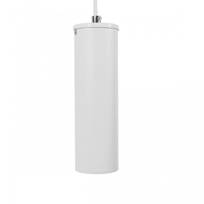 GloboStar® CANNON WHITE 01274 Μοντέρνο Κρεμαστό Φωτιστικό Οροφής Spot Μονόφωτο 1 x GU10 Λευκό Μεταλλικό Φ6 x Y20cm
