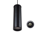GloboStar® CANNON BLACK 01275 Μοντέρνο Κρεμαστό Φωτιστικό Οροφής Spot Μονόφωτο 1 x GU10 Μαύρο Μεταλλικό Φ6 x 20cm