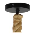 GloboStar® ROPE 01278 Vintage Industrial Κρεμαστό Φωτιστικό Οροφής Μονόφωτο 1 x E27 με 1 μέτρο Μπεζ Σχοινί Φ3.5 x 100cm