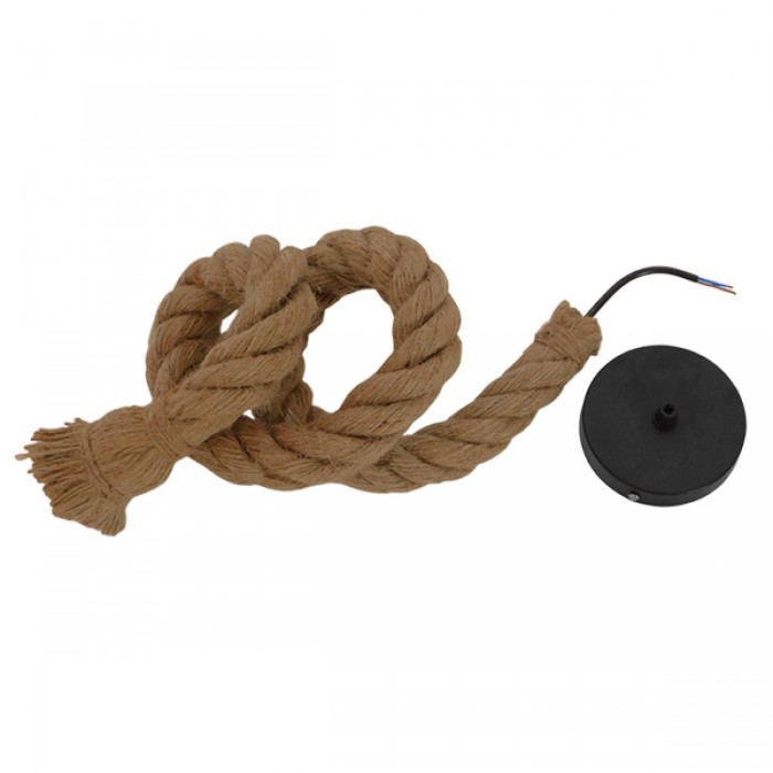 GloboStar® ROPE 01278 Vintage Industrial Κρεμαστό Φωτιστικό Οροφής Μονόφωτο 1 x E27 με 1 μέτρο Μπεζ Σχοινί Φ3.5 x 100cm GloboStar® ROPE 01278 Vintage Industrial Κρεμαστό Φωτιστικό Οροφής Μονόφωτο 1 x E27 με 1 μέτρο Μπεζ Σχοινί Φ3.5 x 100cm