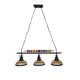 GloboStar® BILLIARD SERIES 01280 Vintage Industrial Κρεμαστό Φωτιστικό Οροφής Τρίφωτο 3 x E27 Mαύρο Μεταλλικό Μ96 x Π25 x Υ30cm