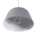 GloboStar® WESTVALE 01282 Μοντέρνο Κρεμαστό Φωτιστικό Οροφής Μονόφωτο 1 x E27 Γκρί  Μεταλλικό Καμπάνα Φ40 x Y24cm