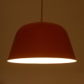 GloboStar® NORTHVALE 01283 Μοντέρνο Κρεμαστό Φωτιστικό Οροφής Μονόφωτο 1 x E27 Πορτοκαλί Μεταλλικό Καμπάνα Φ40 x Y24cm