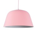 GloboStar® SOUTHVALE 01284 Μοντέρνο Κρεμαστό Φωτιστικό Οροφής Μονόφωτο Ροζ Μεταλλικό Καμπάνα Φ40 x Y24cm