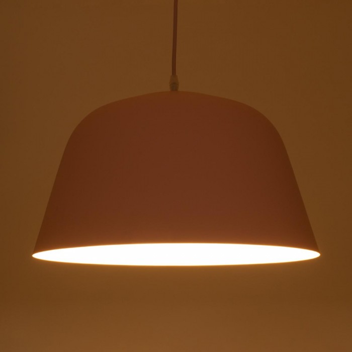 GloboStar® SOUTHVALE 01284 Μοντέρνο Κρεμαστό Φωτιστικό Οροφής Μονόφωτο Ροζ Μεταλλικό Καμπάνα Φ40 x Y24cm