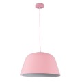 GloboStar® SOUTHVALE 01284 Μοντέρνο Κρεμαστό Φωτιστικό Οροφής Μονόφωτο Ροζ Μεταλλικό Καμπάνα Φ40 x Y24cm