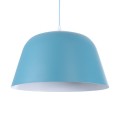 GloboStar® DOWNVALE 01286 Μοντέρνο Κρεμαστό Φωτιστικό Οροφής Μονόφωτο 1 x E27 Μπλε Μεταλλικό Καμπάνα Φ40 x Y24cm