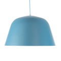 GloboStar® DOWNVALE 01286 Μοντέρνο Κρεμαστό Φωτιστικό Οροφής Μονόφωτο 1 x E27 Μπλε Μεταλλικό Καμπάνα Φ40 x Y24cm